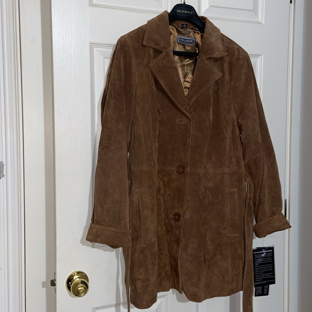 Guillaume Washable Suede Leather Jacket Size Large - Picture 2 of 14